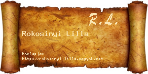 Rokosinyi Lilla névjegykártya